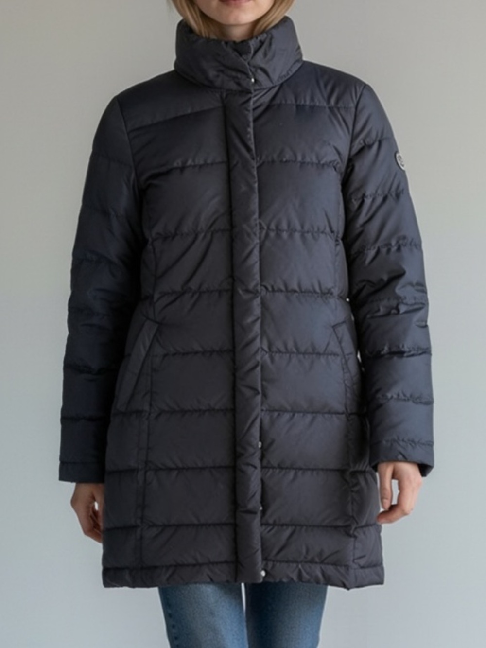 Brooks Brothers Navy Quilted Long Down Puffer Coat 2